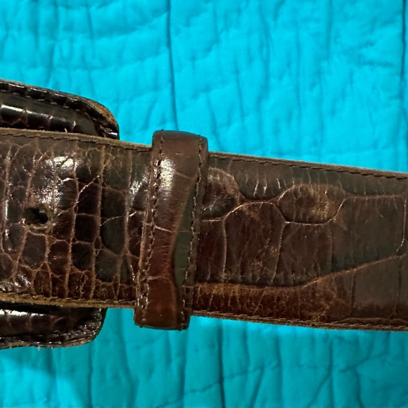 Vintage Ralph  Lauren brown women’s  belt ,size small 30” W reptile embossed. - Picture 11 of 15
